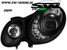 SW-Light headlight Mercedes Benz E-Class W211 06-08 black Facelift