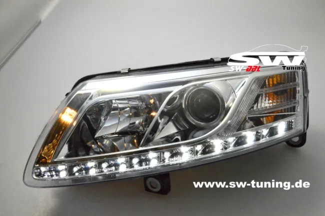 SW-DRL Scheinwerfer AUDI A6 4F 04-07 LED Tagfahrlicht chrome