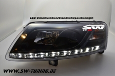 SW-DRL Scheinwerfer fr AUDI A6 4F 04-07 LED Tagfahrlicht black