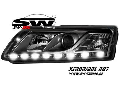 SW-DRL HID headlights AUDI A6 4F 04-07 Daytime Runing Light black