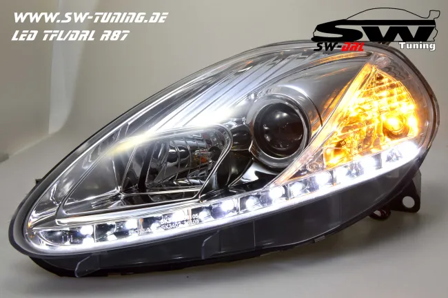 SW-DRL headlights Fiat Grande Punto 199 08-09 LED DRL chrome