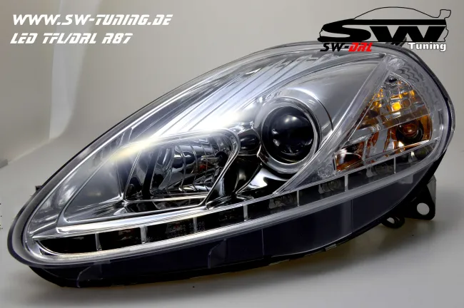 SW-DRL headlights Fiat Grande Punto 199 08-09 LED DRL chrome