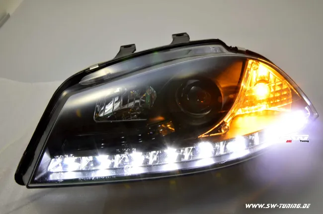 SW-DRL Scheinwerfer Seat Ibiza 6L 03-08 LED Tagfahrlicht R87 black