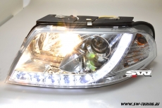 SW-DRL Scheinwerfer VW Passat 3BG LED Tagfahrlicht R87 chrome
