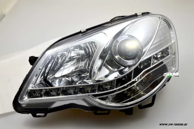 SW-DRL Scheinwerfer VW Polo 9N3 05/05-09 LED Tagfahrlicht chrome