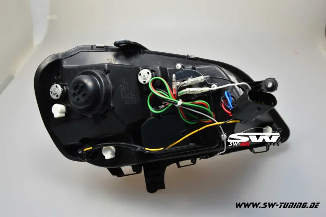 SW-DRL headlights VW Polo 9N3 05/05-09 LED drl black ehc-motor