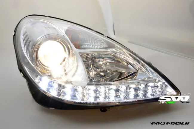 SW-Light Scheinwerfer für Mercedes Benz SLK R171 04-11 LED Standlicht chrome