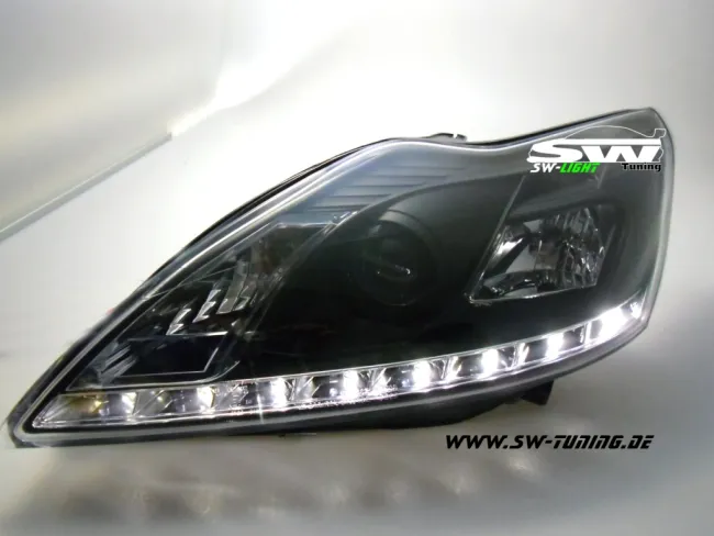 SWLight headlights Ford Focus Mk2 08-11 black LED positionslight black