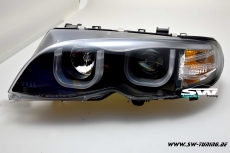 Angel Eye headlights BMW E46 01-05 LCI sedan 2 U-shaped position lights black