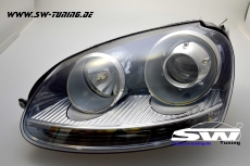 SW Scheinwerfer fr VW Golf V 03-07 im GTI-Look black/chrome