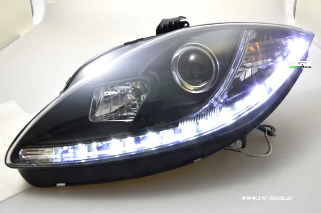 SW-Light headlights Seat Leon 1P1 09-12 Facelift LED positionlight black