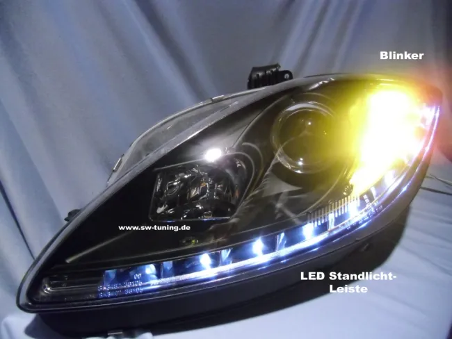 SW-Light headlights Seat Leon 1P1 09-12 Facelift LED positionlight black
