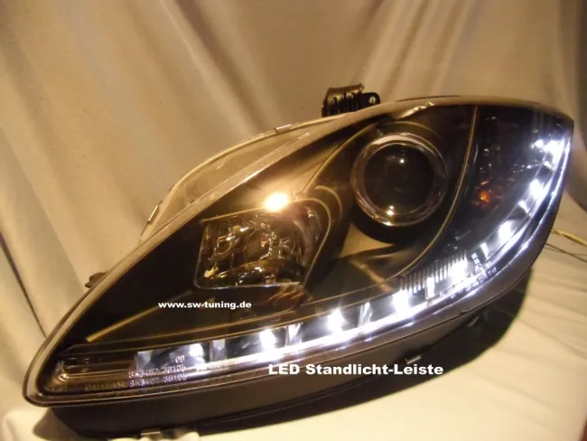 SW-Light headlights Seat Leon 1P1 09-12 Facelift LED positionlight black