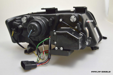 SW-DRL Scheinwerfer passend fr AUDI A6 4B 01-04 Facelift LED Tagfahrlicht R87 chrome