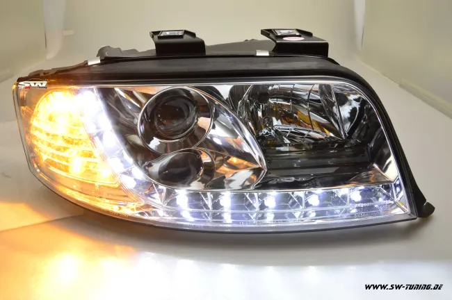 SW-DRL headlights Audi A4 4B 97-01 DAYTIME RUNNING LIGHT R87 chr
