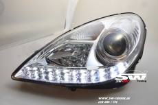 SW-DRL headlights suitable for Mercedes Benz SLK R171 mit LED DRL 04-11 chrome