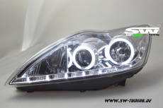 Angel Eye Scheinwerfer fr Ford Focus Mk2 08-11 mit CCFL-Ringe chrom