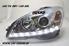 SW-DRL Scheinwerfer passend fr Mercedes C-Klasse W204 07-11 LED Tagfahrlicht R87