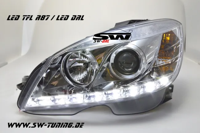 SW-DRL Scheinwerfer passend für Mercedes C-Klasse W204 07-11 LED Tagfahrlicht R87