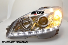 SW-DRL Scheinwerfer passend fr Mercedes C-Klasse W204 07-11 LED Tagfahrlicht R87