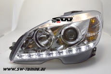 SW-DRL Scheinwerfer passend fr Mercedes C-Klasse W204 07-11 LED Tagfahrlicht R87