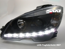 SW-DRL headlights suitable for Mercedes Benz C-Class W204 LED DRL 07-11 black