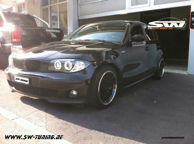 Angel Eye headlights BMW 1er E87 E81 E88 E82 04-11 CCFL-helo rims black