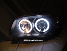 Angel Eye headlights BMW 1er E87 E81 E88 E82 04-11 CCFL-helo rims black