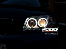Angel Eye headlights BMW 1er E87 E81 E88 E82 04-11 CCFL-helo rims black