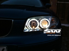 Angel Eye headlights BMW 1er E87 E81 E82 E88 04-11 CCFL-Helo rims chrome