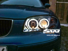 Angel Eye headlights BMW 1er E87 E81 E82 E88 04-11 CCFL-Helo rims chrome