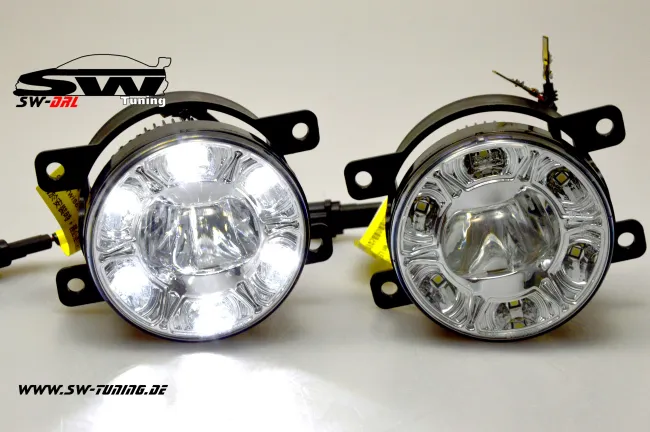 SW-DRL LED Fog lights for Ford Fiesta Mk7 JA8 08-15 with LED DRL R87