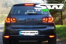SW-Light LED Rckleuchten R-Look passend fr VW Golf VI 08-12 red/crystal (Auch Serien LED)