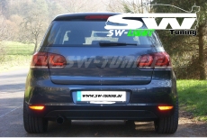 SW-Light LED Rckleuchten R-Look passend fr VW Golf VI 08-12 red/crystal (Auch Serien LED)