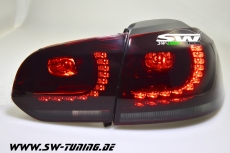 SW-Light LED Rckleuchten R-Look fr VW Golf VI 08-12 red/smoke (Auch Serien LED)