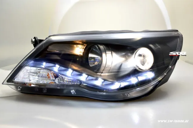 SW-DRL headlights VW Tiguan 07-11 with LED-DRL R87 black