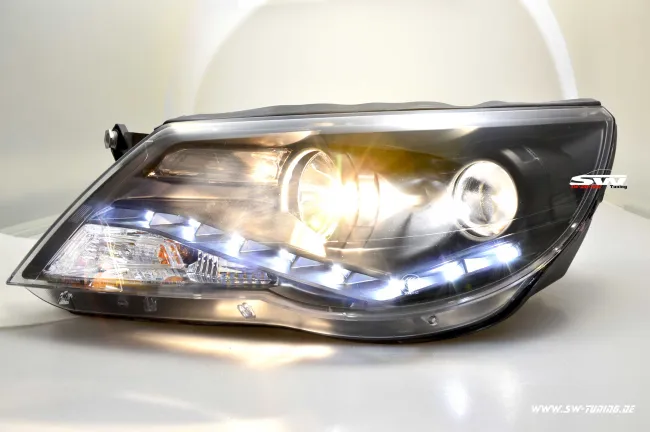 SW-DRL headlights VW Tiguan 07-11 with LED-DRL R87 black