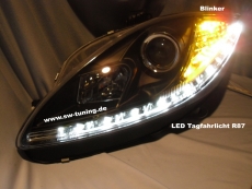 SW-DRL Scheinwerfer Seat Leon 1P1 09-13 Facelift LED Tagfahrlicht R87 black