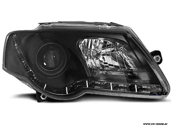 SW-Light headlights for VW Passat 3C 05-10 LED DRL R87 black