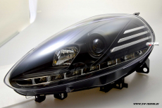 SW-DRL headlights Fiat Punto EVO 10-13 black LED daytime running