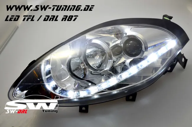 SW-DRL headlights Fiat Bravo 198 07-13 LED DRL chrome