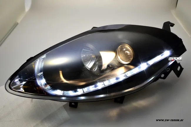 SW-DRL Scheinwerfer Fiat Bravo 198 07-13 LED Tagfahrlicht black