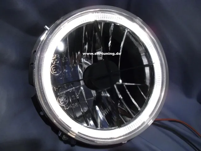 angel eye headlights VW Golf I halo rims + cross chrome