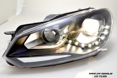 SW-DRL Scheinwerfer VW Golf 6 Typ 5K1 08-13 LED Tagfahrlicht black - tuning  online kaufen