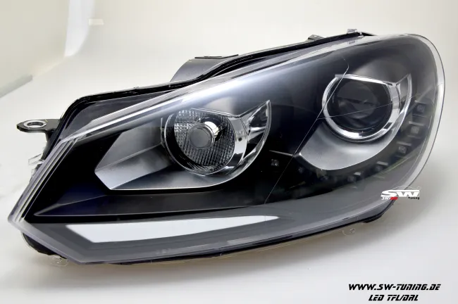 SWDRL headlights suitable for VW Golf 6 type 5K1 08-13 LED DRL-lights black