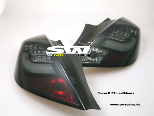 SW-Celi LED Rückleuchten passend für Opel Corsa D 06-14 3Türer Black/Smoke Lightbar