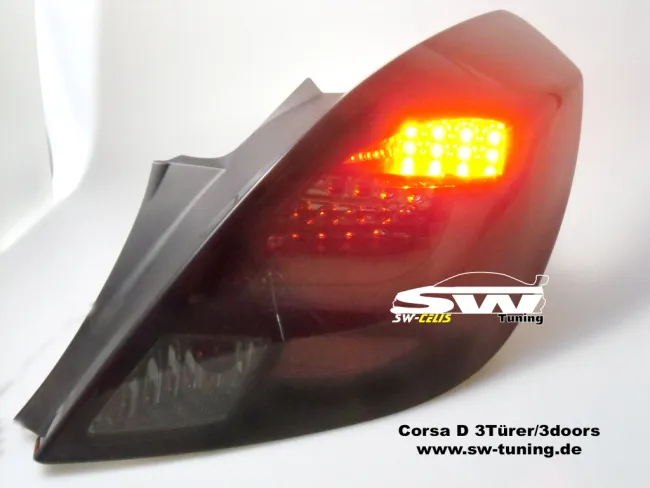 SW-Celi LED Rückleuchten passend für Opel Corsa D 06-14 3Türer Black/Smoke Lightbar