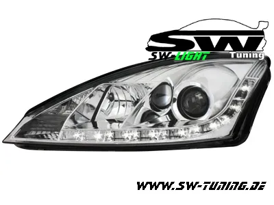 SW-Light headlights Ford Focus Mk1 01-04 facelift led positionslight chrome
