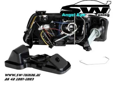 Angel eye headlights Audi A6 01-03 halo rims