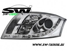 SW-Light Scheinwerfer AUDI TT 8N 99-05 LED Standlicht chrom fr 10 Pin-Stecker